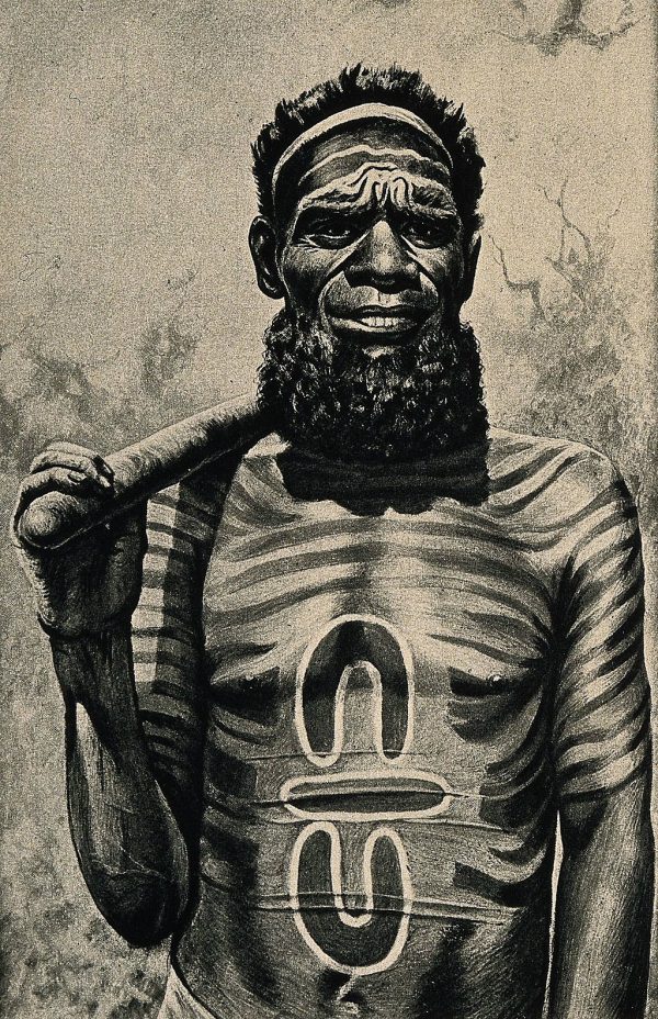 A_shaman_or_medicine_man_with_extensive_body_painting_Worga_Wellcome_V0015977EL-1-600x928